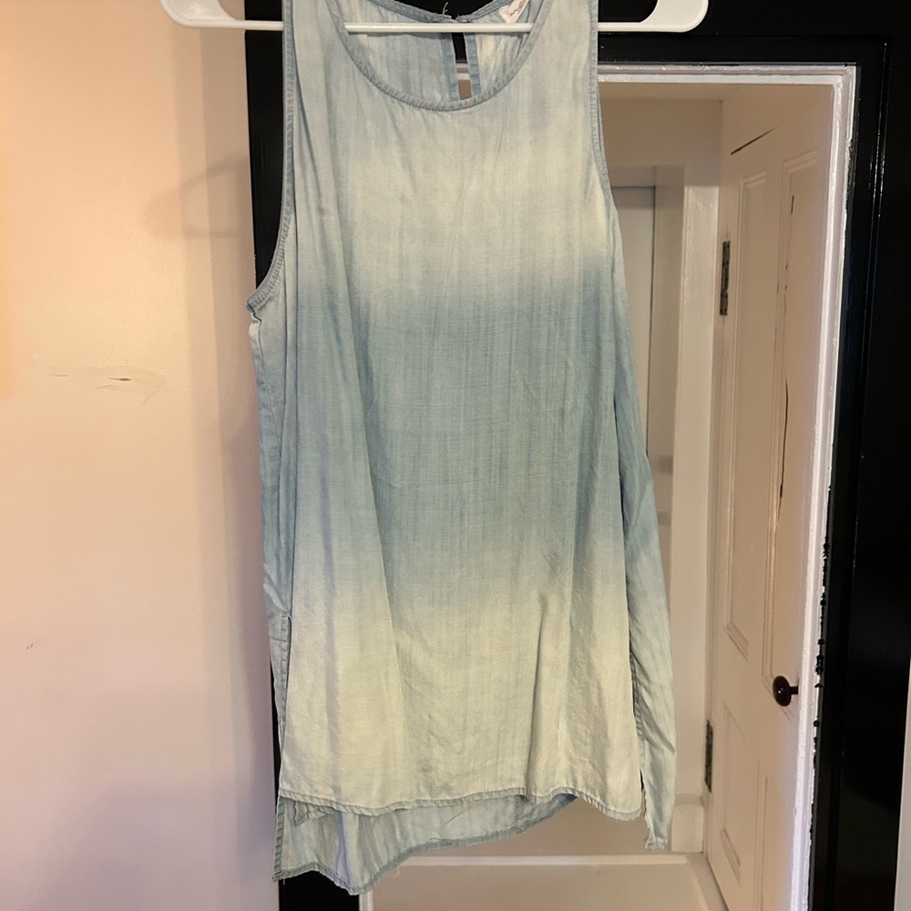Sleeveless Ombre Blue Denim Top
